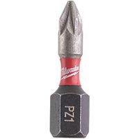 Milwaukee SHOCKWAVE 1/4" 25mm Hex Shank PZ1 Screwdriver Bits 10 Pack (592GE)