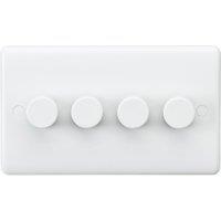 Knightsbridge Curved Edge 4-Gang 2-Way LED Leading Edge Dimmer White (592YA)