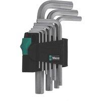 Wera 950/9 Chrome-Plated Metric Hex-Plus 5 L-Key Set 9 Pieces (593FW)