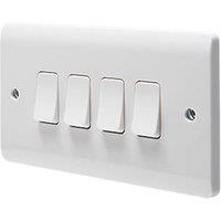 Crabtree Instinct 10AX 4-Gang 2-Way Light Switch White (593HV)