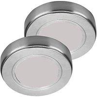 Sensio Hype R Pro Round LED Under Cabinet Lights Steel 4W 231 - 243lm 2 Pack (593PE)
