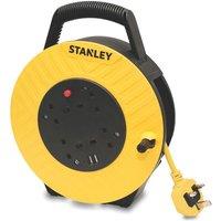 Stanley 13A 4-Gang 7.5m Cable Reel + 2.1A 2-Outlet Type A USB Charger 240V (593VA)