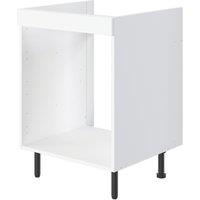 Pragma Matt White 600mm x 590mm x 860mm Flat Packed Kitchen Appliance Housing Unit (593YC)