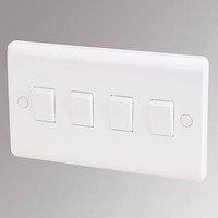 LAP 10AX 4-Gang 2-Way Light Switch White (59400)