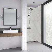 Splashwall Laminate Bathroom Wall Panel Gloss Carrara 2440mm x 1200mm x 11mm (594JY)