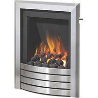 Be Modern Design Brushed Steel Slide Control Inset Gas Manual Fire 510mm x 123mm x 605mm (594TT)