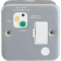 Knightsbridge 13A Unswitched Metal Clad Passive RCD Fused Spur with White Inserts (594YA)