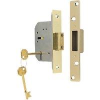 ERA 5 Lever Brass Mortice Deadlock 64mm Case - 44mm Backset (59529)