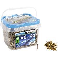 Optimaxx PZ Countersunk Wood Screws 4mm x 40mm 1200 Pack (595TY)