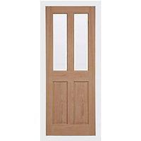 Victorian 2-Clear Light Unfinished Oak Wooden 2-Panel Internal Door 2040mm x 826mm (596FA)