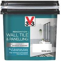 V33 750ml White Satin Tile Paint (596FW)