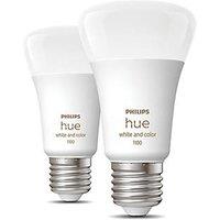 Philips Hue E27 A19 RGB & White LED Smart Light Bulb 8.5W 806lm 2 Pack (596PP)