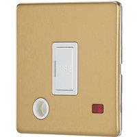 Contactum Lyric 13A Unswitched Fused Spur & Flex Outlet with Neon Brushed Brass with White Inserts (596RR)