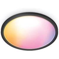 WiZ SuperSlim RGB & White LED Smart Ceiling Light Black 22W 2450lm (597JA)