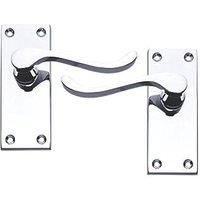 Smith & Locke Fire Rated Latch Door Handles Pair Polished Chrome 5 Pack (597PG)