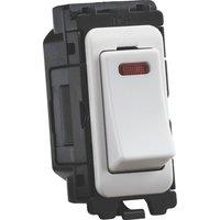 Knightsbridge Curved Edge 20AX Grid DP Control Switch White with Neon (597YA)