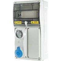 Lewden 16A 30mA 1-Way Metered Switched Caravan Hook Up Point 1x16A With RCBO (598HN)