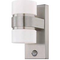 Eglo Atollari Outdoor LED Up/Down Wall Light With PIR Sensor Silver 9W 720lm (598PL)