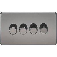 Knightsbridge 4-Gang 2-Way LED Intelligent Dimmer Switch Black Nickel (598PY)