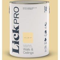 LickPro 5Ltr Yellow 07 Vinyl Matt Emulsion Paint (598TM)