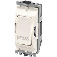 MK Grid Plus 10A 2-Way Grid Retractive Switch White with Colour-Matched Inserts (59922)