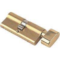 Yale Fire Rated 1 Star Thumbturn Euro Cylinder Thumbturn Lock 35-35 (70mm) Polished Brass (59934)