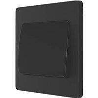 British General Evolve 20A 16AX 1-Gang 2-Way Wide Rocker Light Switch Matt Black with Black Inserts (599PY)