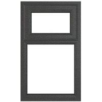 Crystal Top Opening Clear Double-Glazed Casement Anthracite on White uPVC Window 610mm x 820mm (600JK)