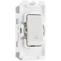 British General Nexus 800 Grid 20A Grid DP Bell Icon Printed Switch White (600PY)
