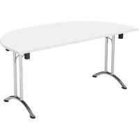 TC Group One Union Semi-Circular Folding Table White/Chrome 1600mm x 800mm (600TT)