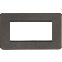 Knightsbridge Screwless 4-Module Modular Faceplate Smoked Bronze (600YA)