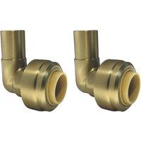 ETAL Brass Push-Fit Equal 90 Stem Elbow 15mm 2 Pack (600YU)