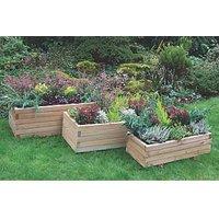 Forest Durham Rectangular Planter Set Natural Wood 900mm x 500mm x 330mm 3 Pieces (6012X)