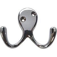 Smith & Locke Double Robe Hooks Polished Chrome 55mm 5 Pack (601HT)