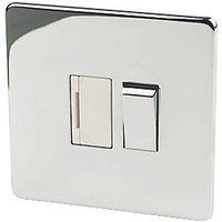 Crabtree Platinum 13A Switched Fused Spur Polished Chrome with White Inserts (60240)