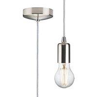 Knightsbridge Contemporary Long Pendant Brushed Chrome (603TY)