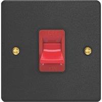 Varilight 45A 1-Gang 2-Pole Cooker Switch Matt Black (603YT)