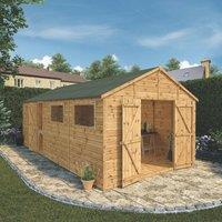 Mercia Modular 10' 6" x 20' (Nominal) Apex Shiplap T&G Timber Workshop (604YL)