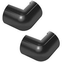 D-Line Black Mini Trunking External Bends 30mm x 15mm 2 Pack (605RA)