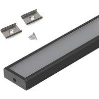 VEW Aluminium Surface Mounted Profile Kit Black 1m (605TW)