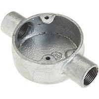 Deta 2 Way 20mm Through Conduit Box Galvanised (6064J)
