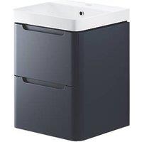 Wall-Hung Vanity Unit & Basin Matt Indigo 500mm x 460mm x 662mm (606RJ)