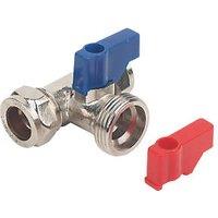 Flomasta Compression Washing Machine Valve Tee 15mm x 15mm x 3/4" (60723)