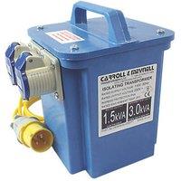 Carroll & Meynell 3000VA Intermittent Step-Up Isolation Transformer 110V/230V Blue (60753)