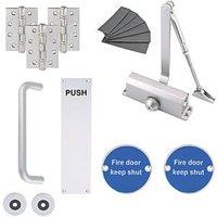 Eclipse 24705 Fire Rated Commercial Medium Duty Door Pack Set Satin Anodised Aluminium (607PE)