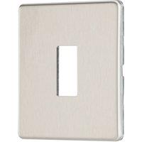 Contactum Lyric 1-Module Grid Faceplate Brushed Steel (607RP)