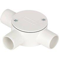 Deta TTE 3 Way 25mm Tee Box White (607VT)