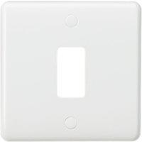Knightsbridge Curved Edge 1-Module Grid Faceplate White (607YA)