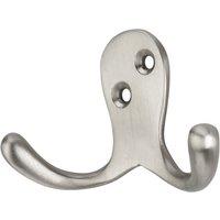 Essentials Double Hooks Satin Nickel 45mm 5 Pack (608TA)