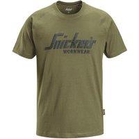 Snickers 2590 Logo Short Sleeve T-Shirt Khaki Green Large 43" Chest (609KC)